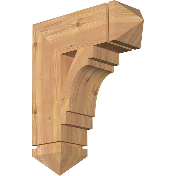 Ekena Millwork Merced Arts & Crafts Smooth Bracket, Western Red Cedar, 5 1/2"W x 18"D x 22"H BKT06X18X22MRC03SWR - main